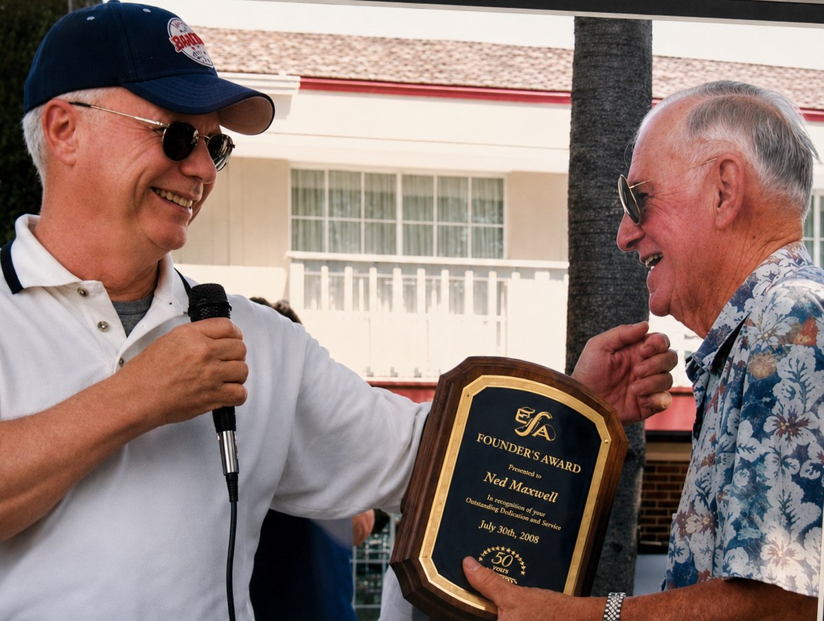 Founder Ned Maxwell being presented with the ESA Founder's Award in 2008